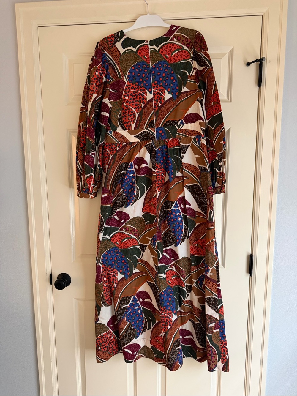 Farm Rio by Anthropologie V-Neck Floral Print Maxi Dress in Brown Multi - Picture 5 of 8